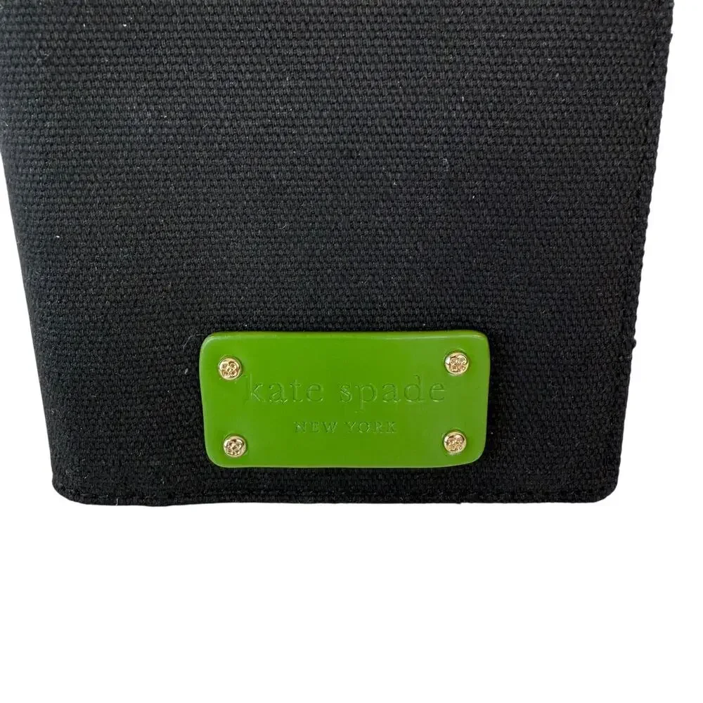 Kate Spade Elyce Black Green Canvas Brag Book Photo Album with Box 6.5